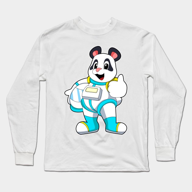 Panda as Astronaut with Costume Long Sleeve T-Shirt by Markus Schnabel